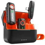 hohem Mic-01 Kablosuz Yaka Mikrofonu, Anında Eşleştirme, DSP Gürültü Engelleme, 20 Saat Pil Ömrü, PC Android Kamera Gimbal için Mini Mikrofon, Video Kaydı/Röportaj, 2 TX+1 RX+Şarj Kutusu