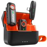 hohem Mic-01 Kablosuz Yaka Mikrofonu, Anında Eşleştirme, DSP Gürültü Engelleme, 20 Saat Pil Ömrü, PC Android Kamera Gimbal için Mini Mikrofon, Video Kaydı/Röportaj, 2 TX+1 RX+Şarj Kutusu