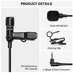 HollyView Hollyland mikrofon kravat harici kablolu 3,5 mm çok yönlü kablosuz mikrofon sistemi için Lark Max (2 paket)