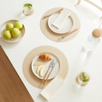 Home Wave 2'li Bej/taş Renk Suni Deri Amerikan Servis Ø 36 Cm