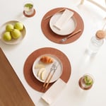 Home Wave 2'li Taba/gri Renk Suni Deri Amerikan Servis Ø 36 Cm