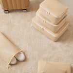 Home Wave 6'lı Bej Pötikare Bavul İçi Düzenleyici Set