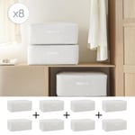 Home Wave 8'li Orta Boy Gri Pötikare Hurç Set 52 X 28 X 21 Cm