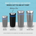 HoMedics TotalClean, 360 Derece Hepa Hava Temizleyici Yedek Filtre Aktif Karbon ile Havadaki Kirlenticilerin%99'unu gidermek için HoMedics Hava Temizleyici Modelleri AP-T30 ve AP-T30WT için