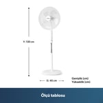 Homend Fanomen 9010h Hız ve Açı Ayarlı Döner Başlıklı Ayaklı Vantilatör 55W