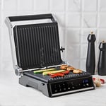 Homend Grilliant 1341H Inox Gövdeli, Döküm Plakalı, 5 Programlı, Led Ekranlı Grill Tost Makinesi ve Izgara Makinesi