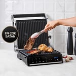 Homend Grilliant 1341H Inox Gövdeli, Döküm Plakalı, 5 Programlı, Led Ekranlı Grill Tost Makinesi ve Izgara Makinesi