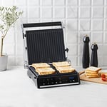 Homend Grilliant 1341H Inox Gövdeli, Döküm Plakalı, 5 Programlı, Led Ekranlı Grill Tost Makinesi ve Izgara Makinesi