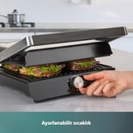 Homend Grilliant 1349H 4 Dilim Kapasiteli Gövdeli Döküm Plakalı Tost ve Izgara Makinesi Inox 2000W