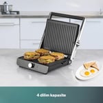 Homend Grilliant 1349H 4 Dilim Kapasiteli Gövdeli Döküm Plakalı Tost ve Izgara Makinesi Inox 2000W