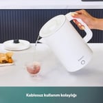 Homend Heatrow Cooltouch 1618H Paslanmaz Çelik El Yakmaz Gövdeli Su Isıtıcısı Beyaz