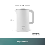 Homend Heatrow Cooltouch 1618H Paslanmaz Çelik El Yakmaz Gövdeli Su Isıtıcısı