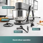 Homend Profashion 3023H Digital Ekran 1500W 5L Döküm Stand Mikser Antrasit