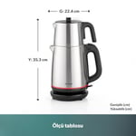 Homend Royaltea 1711h Çelik Çay Makinesi Inox Siyah
