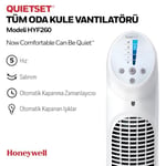 HONEYWELL QuietSet HYF260 Tüm Oda İçin Salınımlı Kule Vantilatör, 5 Hız Ayarı, 80 Derece Salınım, Zamanlayıcı Fonksiyonu, Aydınlatma, Otomatik Kapanma, Uzaktan Kumanda