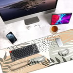 HOPONY Klavye Mouse Pad Seti, Masa Pedi + Klavye Bilek Dayanağı Desteği+Bilek Dayanağı, Kolay Yazma Ağrısı Giderici, 4 Adet (31,5 x 11,8 inç) Ergonomik XXL Ultra Kalın Mousepad Masa Mat Yapraklar