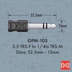 Hosa 3.5 mm. TRS (F) - 1/4 inç TRS (M) Adaptör (GPM-103)