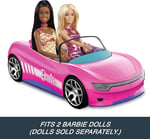 Hot Wheels Barbie Cabrio RC Pembe Uzaktan Kumandalı Araba, Çıkartma Dahildir, İki Bebek ve Açılabilir Bagaj için Koltuk, Çocuk Oyuncağı, 4 Yaş, JBH05