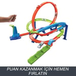 Hot Wheels Bumerang Çemberli Yarış Pisti Hot Wheels Bumerang Çemberli Yarış Pisti, 1:64 ölçekli oyuncak araba, kolayca saklanabilir HTK16