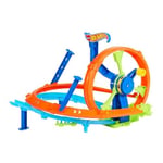 Hot Wheels Hızlı Fırlatma ve Döngü Parkuru Oyun Seti Hot Wheels Hızlı Fırlatma ve Döngü Parkuru Oyun Seti ve 1:64 ölçekli metal oyuncak araba, çarpışma temalı pist seti JBX65