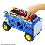 Hot Wheels Monster Trucks Rhino Taşıyıcı Kamyon, 12 adet 1:64 ölçekli Monster Trucks veya 32 adet Hot Wheels araç taşır, fırlatma için rampası bulunur, 3 yaş ve üzeri HFB13