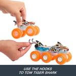 Hot Wheels Monster Trucks Toy Truck & Big Rig Multipack, 1:64 Ölçekli Mega-Wrex & Tiger Shark ile Eşleşen Power Smashers Deco