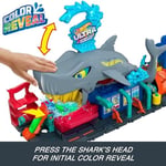 Hot Wheels Muhteşem Köpek Balığı Araç Yıkama oyun seti 1:64 ölçekte renk değiştiren oyuncak araba içeren Hot Wheels Şehri Muhteşem Köpek Balığı Araba Yıkama HTN82
