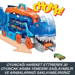 Hot Wheels Şehri Ultimate T-Rex Tır, T-Rex'e Dönüşür, Yarış Pisti İçerir, Işıklı ve Sesli, 20+ 1:64 Ölçekli Araba için Depolama Alanı, HNG50