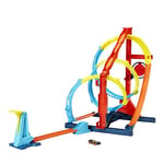 Hot Wheels Track Builder Spiral Dönüşlü Pist Oyun Seti, yaratıcı spiral pist yarışları, hedefi vurmanın 2 yolu, 1 adet Hot Wheels araç dahil, 6 yaş ve üzeri HDX79