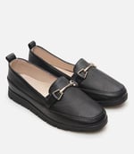 HOTİÇ Hakiki Deri Siyah Kadın Loafer