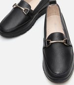HOTİÇ Hakiki Deri Siyah Kadın Loafer