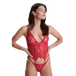 House of Silk Eva Dantelli Bodysuit Kırmızı Body Suit Kadın
