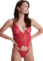 House of Silk Eva Dantelli Bodysuit Kırmızı Body Suit Kadın