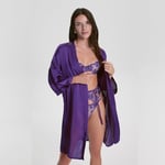 House of Silk İpeksi Saten Sabahlık Gece Moru Gecelik Kadın