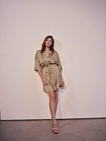 House of Silk İpeksi Saten Soft Fıstık Yeşili Rengi Sabahlık