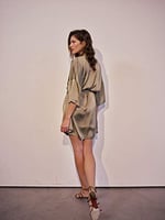 House of Silk İpeksi Saten Soft Fıstık Yeşili Rengi Sabahlık