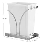 Household Essentials Glidez Krom Kaplama Çelik Çekme/Kaydırmalı Gizli Tekli 9 Galon Plastik Çöp Kovası Dolap Altı Kullanım için - Standart Boy Dolap,  - Seçenekler: 9 gallon, 5 gallon, 9 gallon double
