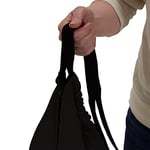 Household Essentials Hanging Cotton Canvas Laundry Hamper Bag, Black