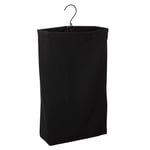 Household Essentials Hanging Cotton Canvas Laundry Hamper Bag, Black