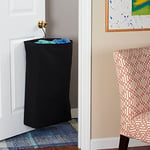 Household Essentials Hanging Cotton Canvas Laundry Hamper Bag, Black