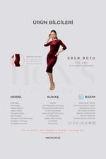 HOX'S Monroe | Kadife Midi Kalem Elbise Kayık Yaka Drapeli Bel