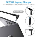 HP 250 255 G2 G3 G4 G5 Dizüstü Bilgisayar Adaptörü, HP Pavilion X360 15 17, HP ProBook G3 G4 G5 G6 G7 Serisi 430 440 450 55 47 0 640 645 655 Konnektör: 4,5 mm x 3,0 mm
