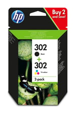 HP 302 2-Pack Black/Tri-Colour orijinal Ink Cartridges Combo paket X4D37AE