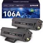 HP Lazer 135wg Toner için HP 106A W1106A için ZIPRINT 106A Toner Uyumlu, HP Lazer MFP 137fwg Toner (Çipli, 2 Siyah)