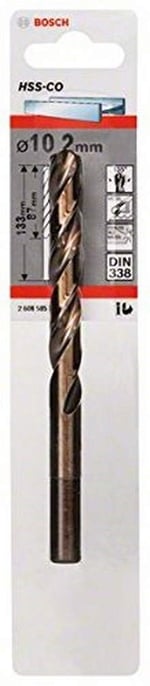 HSS-Co Metal Matkap Ucu 3 * 61 mm 1'li Paket - Bedenler: 1,5 mm, 2 mm, 3 mm, 4,5 mm, Ø 6,5 mm, 7 mm, 8,5 mm, 9 mm...