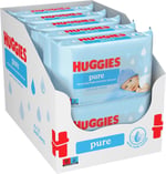 Huggies Saf, hassas bebek ıslak mendil,%99 su, 10 x 56 bez, aylık kutu