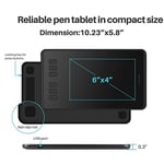 Huion Inspiroy H640P 26cm x 14.7cm, 8192 Kademe Basınç Hassasiyetli, 5080LPI Çözünürlük, 6 Adet Kısayol Tuşu, Pilsiz Kalemli, Android Uyumlu Grafik Tablet
