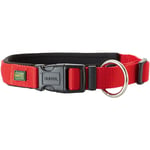 HUNTER NEOPREN Vario Plus köpek tasması, renk: kırmızı/siyah, dayanıklı naylon, yumuşak neopren dolgu, kademesiz ayarlanabilir,  - Seçenekler: S/1,5, S-M/2,0, S/2,0, M-L/2,0, M/2,0, L-XL/2,5, L/2,5...