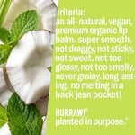 Hurraw Pitta Lip Balm/Hindistan Cevizi - Limon Otu - Nane