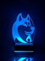 Husky Köpek 3D 16 Renk Gece Lambası